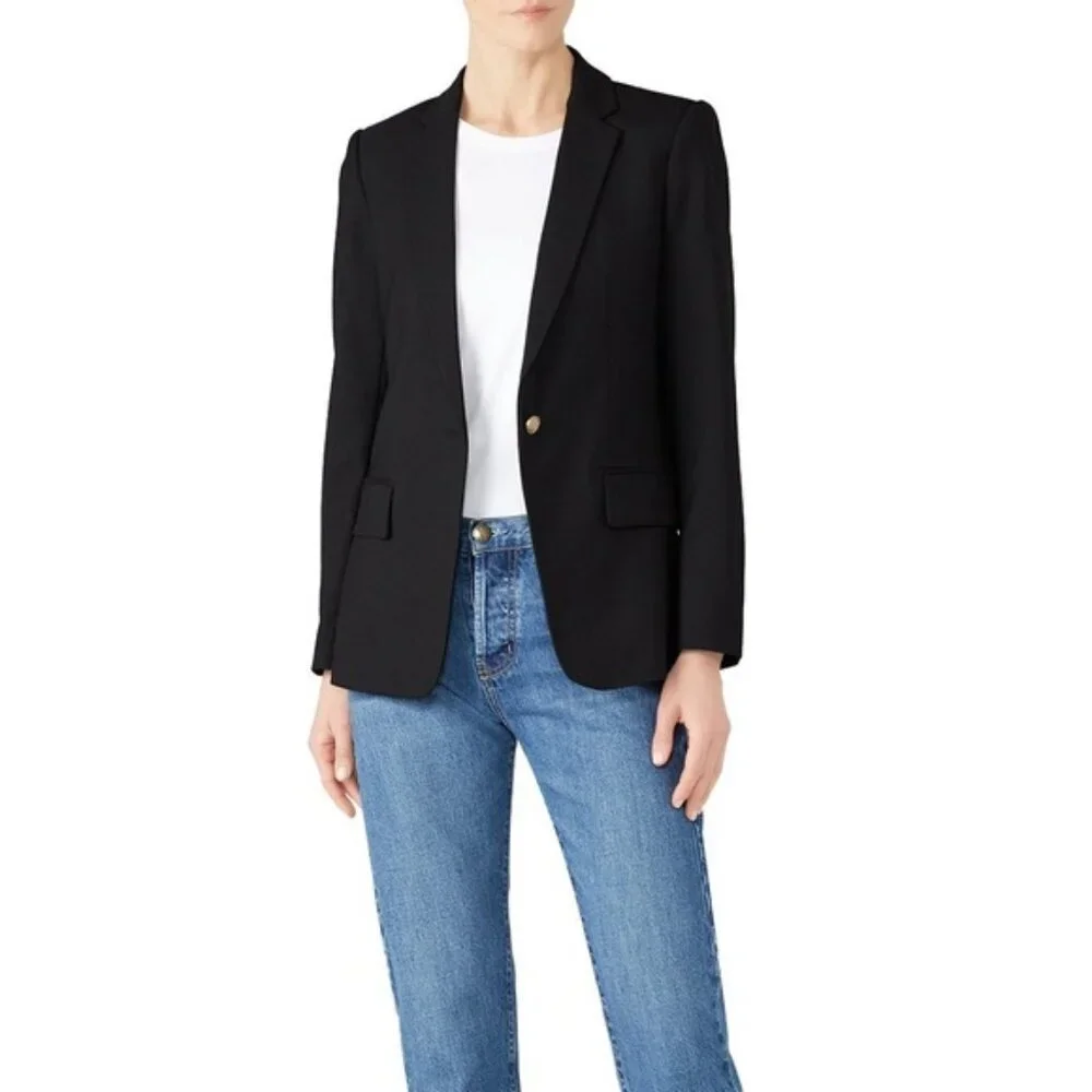 Club Monaco Borrem Blazer black single breasted 2 wool blend